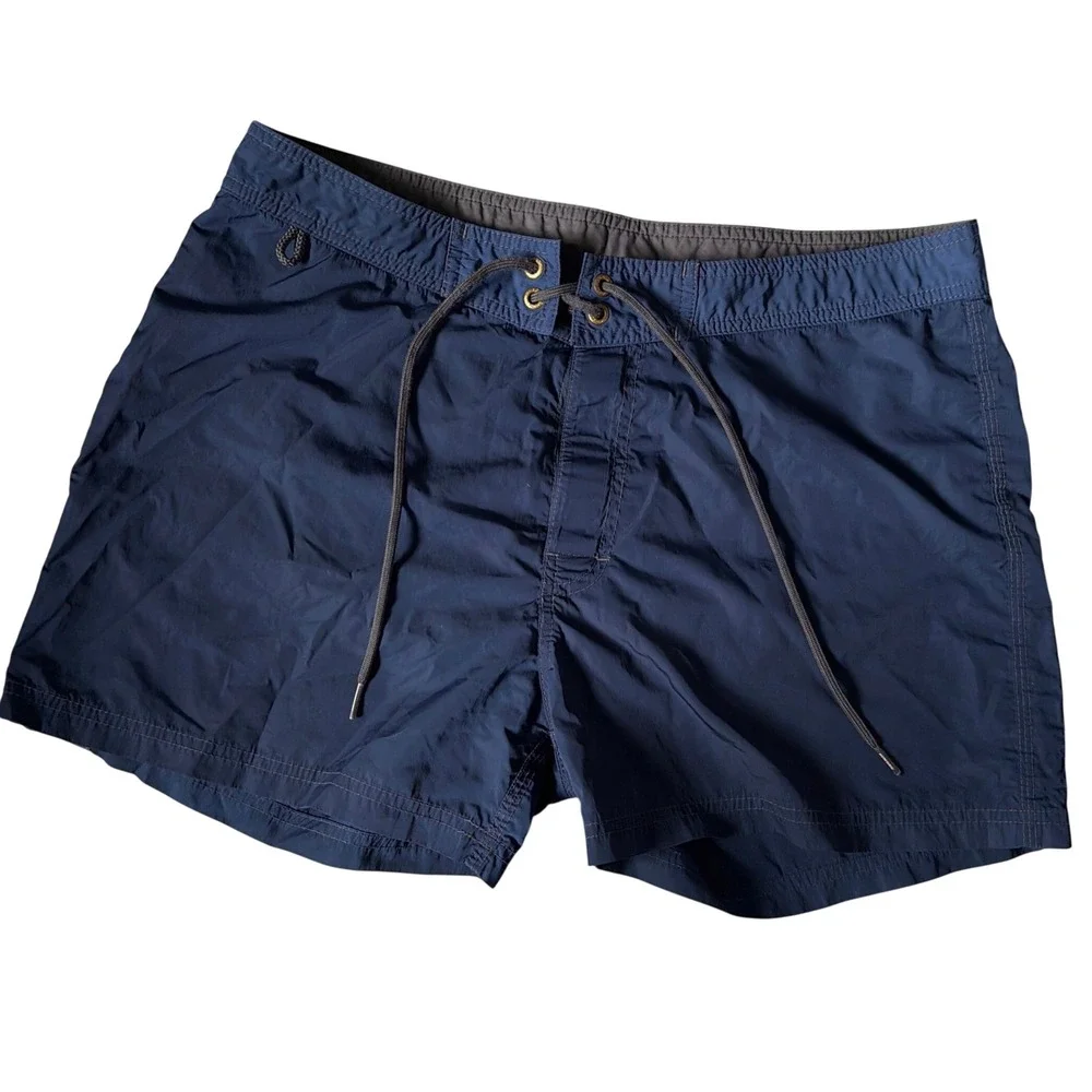 Sundek Goldenwave Mens Size 34 Fixed Waist Board Shorts Iconic Taffeta Rare